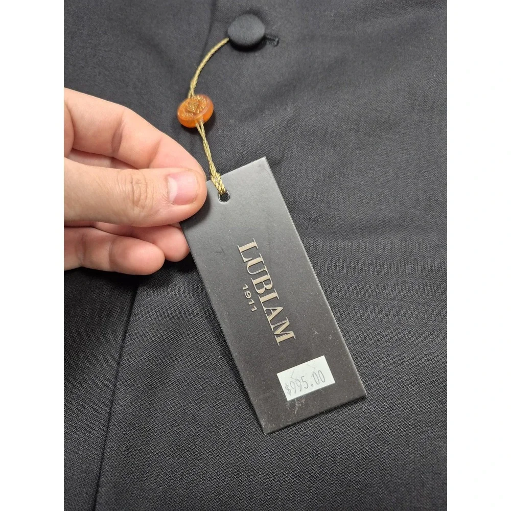 Loro Piana Lubiam Tuxedo Jacket Mens 48R Black Super 120s Wool 3 Button Italy